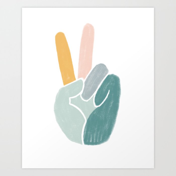 Peace sign pastel Art Print