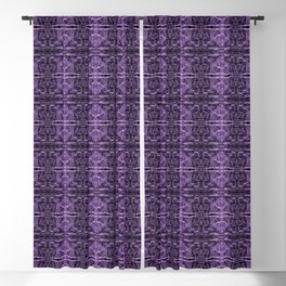 Liquid Light Series 47 ~ Purple Abstract Fractal Pattern Blackout Curtain