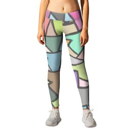 Painted Glass pieces Leggings | Triangles, Geometric, Pieces, Digital, Drawing, Glasspieces, Multicolor, Colors, Pattern, Triangle 