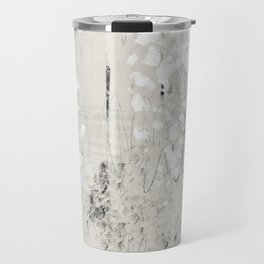 Grey and White Abstract with Black Texture: Scribble Series 02 Travel Mug