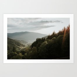 View from the German Mountains | Colourful Travel Photography | Waldkirch, Schwarzwald, Germany (Europe) Art Print