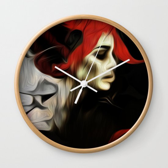 portrait of sadness Wall Clock