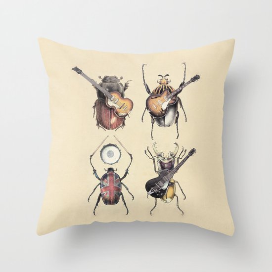 Meet the Beetles Throw Pillow