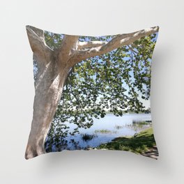 Lake tree Throw Pillow