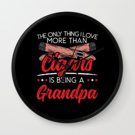 Grandpa Cigarette Smoker Cigar Grandfather Wall Clock