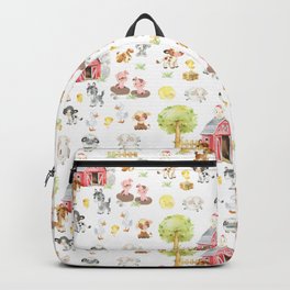 Watercolor Farm Animals Backpack
