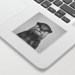 Otter - Black & White Sticker