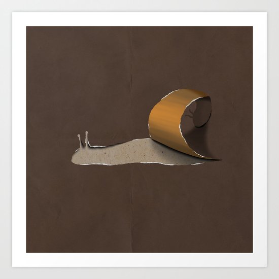 snail brown Art Print