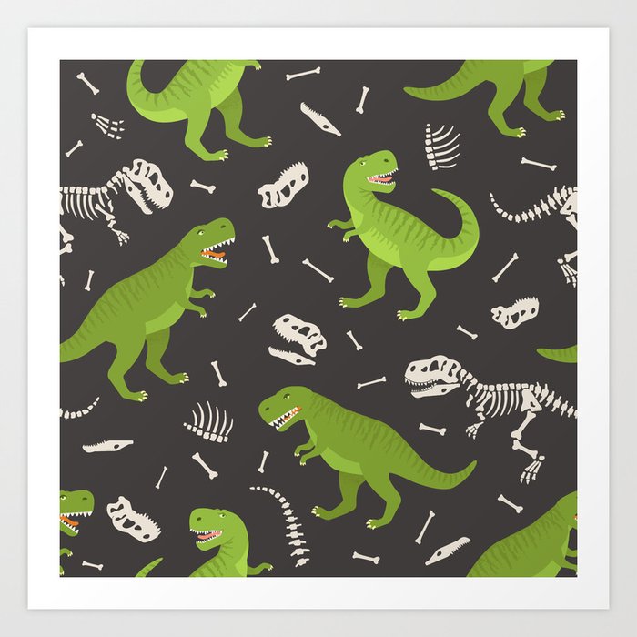 Dinosaur skeleton Art Print