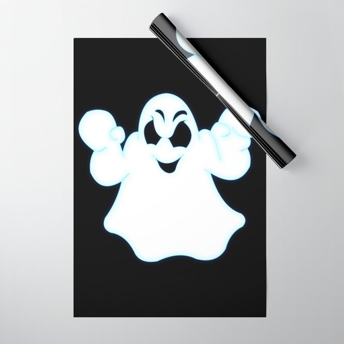 Glowing Halloween Ghost Wrapping Paper