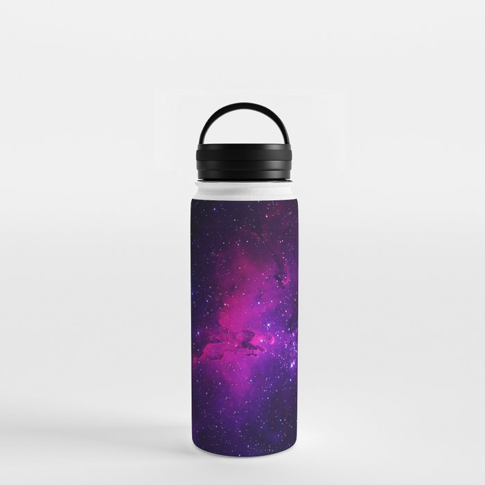 A beautiful, bright space nebula.  Water Bottle