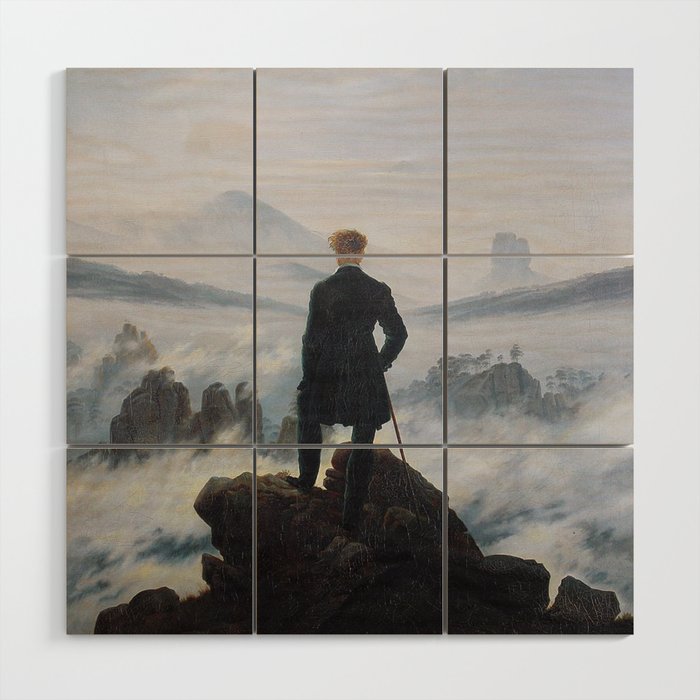 Wanderer above the Sea of Fog - Caspar David Friedrich  Wood Wall Art