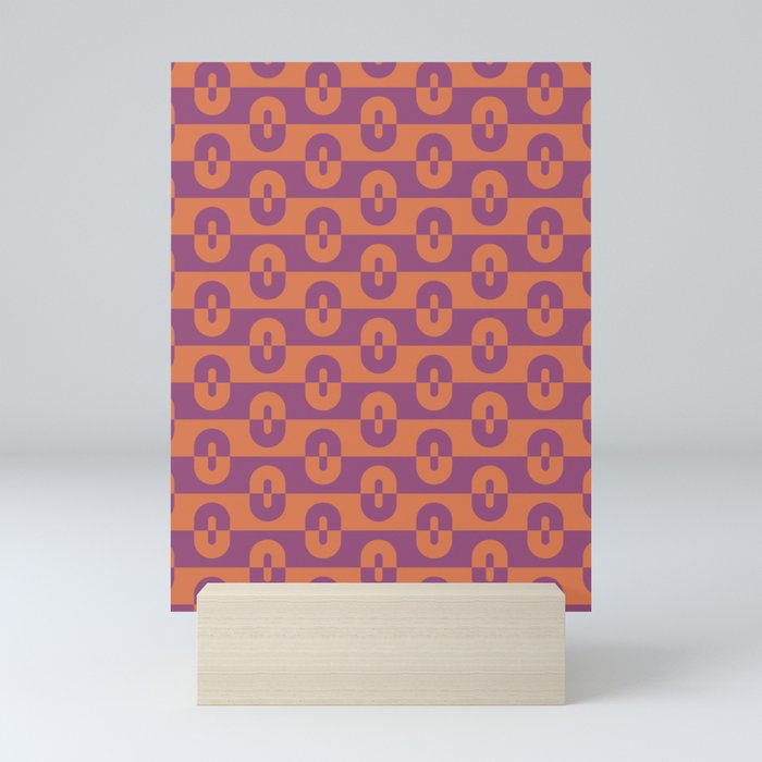 Geometric Pattern - Purple Orange Mini Art Print