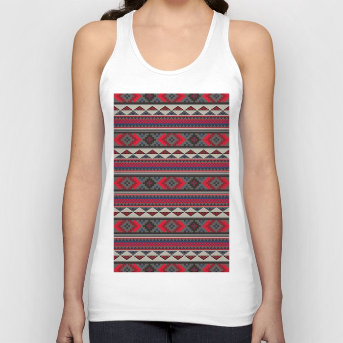 Navajo blanket pattern- red Tank Top