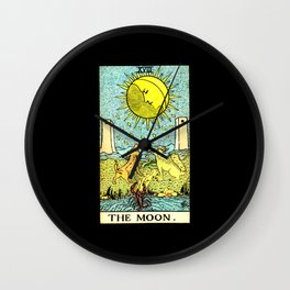 Vintage Retro Tarot Card The Moon Wall Clock | 18Th, La, Arcana, Freemasonry, Tarot, Retro, Major, Occult, Century, Vintage 