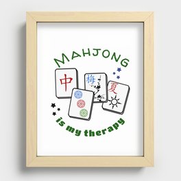 Mahjong Mah jongg game is my therapy set, gifts, tiles, table shirts, cards, bag Recessed Framed Print