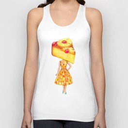 Cake Head Pin-Up: Pineapple Upside-down Cake Unisex Tank Top