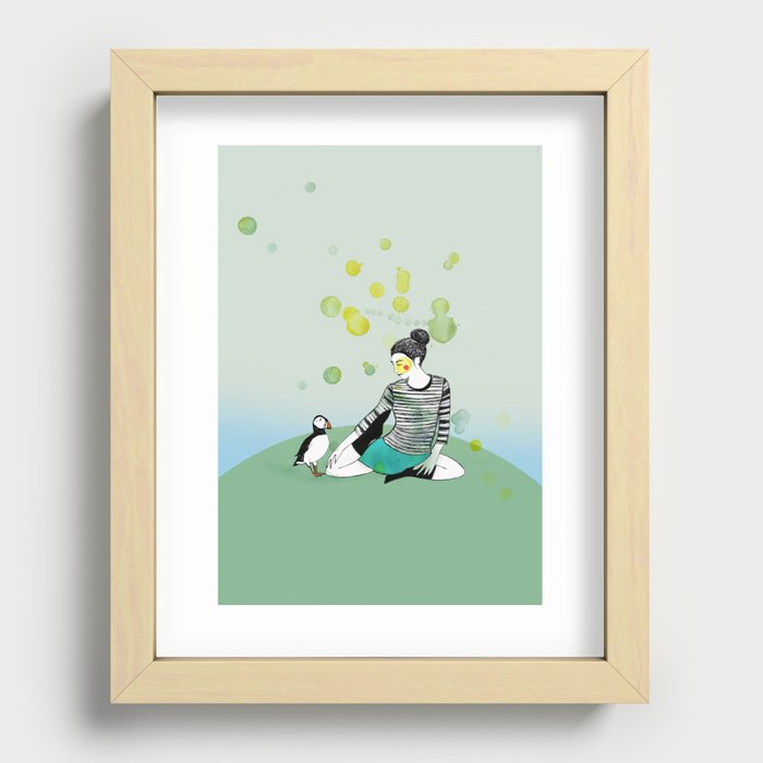 Puffin Island Recessed Framed Print