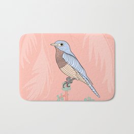 Bird in Tropical Forest - Pastel Coral Bath Mat