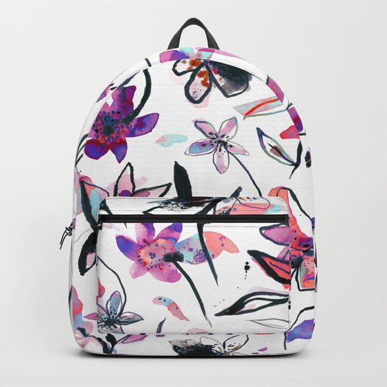 Ink flowers pattern - Viola Backpack