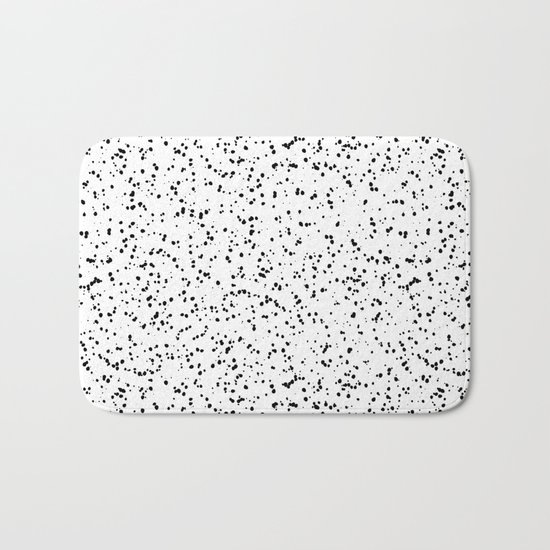 Speckles I: Double Black on White Bath Mat