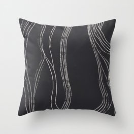 Abstract Linework Study in Black and White Throw Pillow