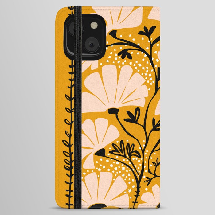 Ever blooming good vibes mustard yellow iPhone Wallet Case