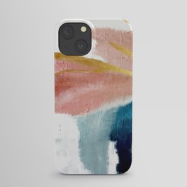 Exhale: a pretty, minimal, acrylic piece in pinks, blues, and gold iPhone Case