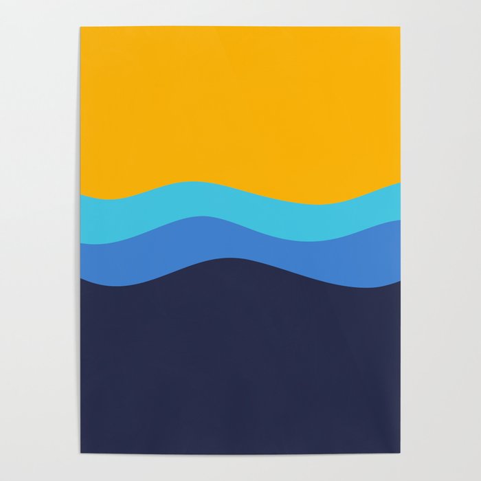 Minimalistic Wave Colorful Art Pattern Design Poster