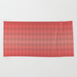 Geometric Design on Coral Ombre Beach Towel