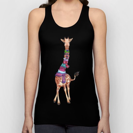 Cold Outside - cute giraffe illustration Unisex Tank Top