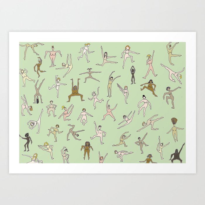 Girls In Color With Boobs Art Print
