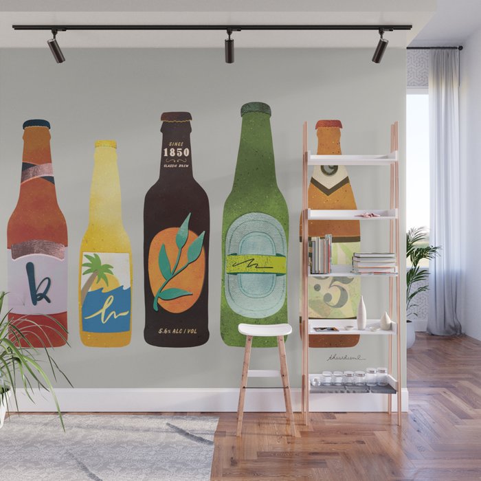 Beer Bottles Wall Mural