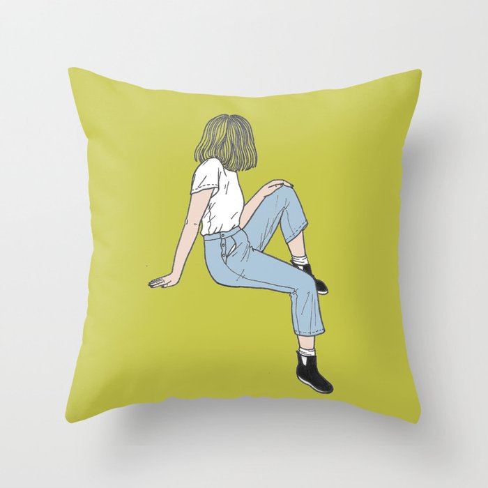 Looking Back Throw Pillow