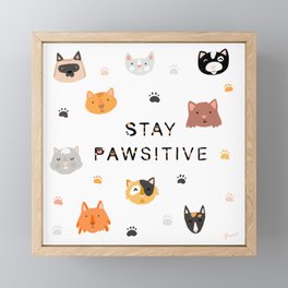 Stay Pawsitive Framed Mini Art Print