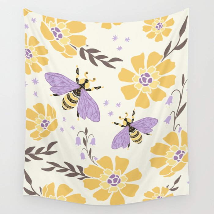 Bees and honey tapestry 2025