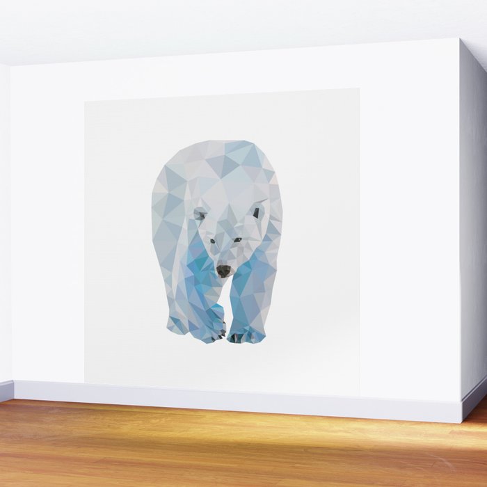Geometric Polar Bear Wall Mural by linalittlefield | Society6