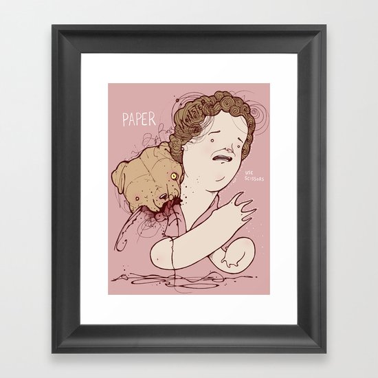Cut along dotted line Framed Art Print