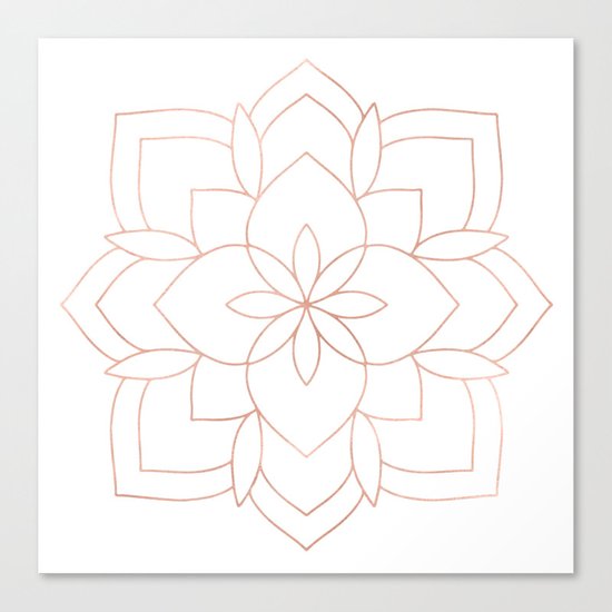 Mandala Rose Gold Pink Art Deco Canvas Print