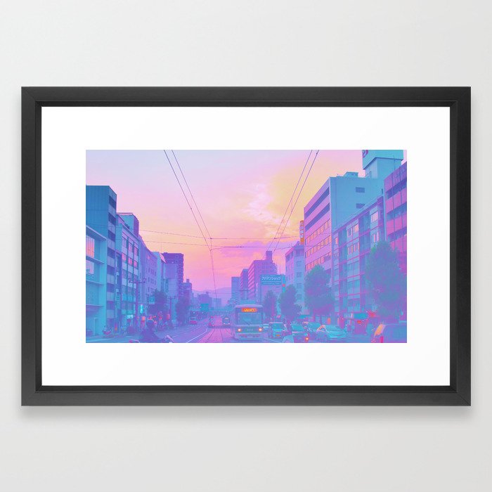 Anime Sunset Framed Art Print