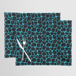 Neon Safari Aqua Blue Placemat