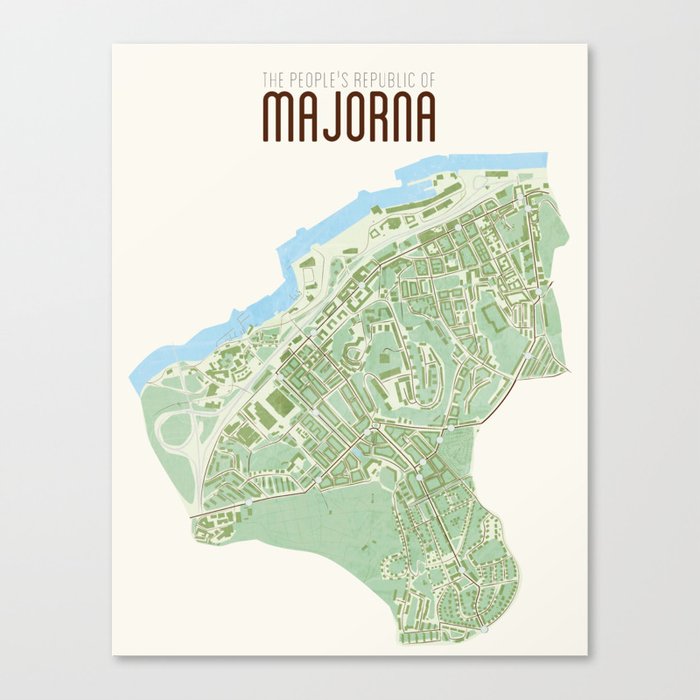 Map of the people's republic of Majorna Canvas Print