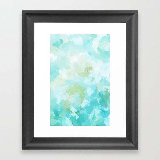 BLOSSOMS - CYAN Framed Art Print