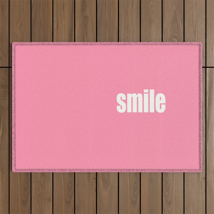 Smile with Baker-Miller Pink Color Outdoor Rug