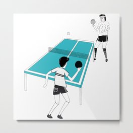Ping Pong Game Metal Print