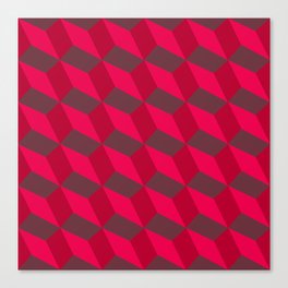 Copy of 3d Cube Pattern Red Platonic Solids Canvas Print
