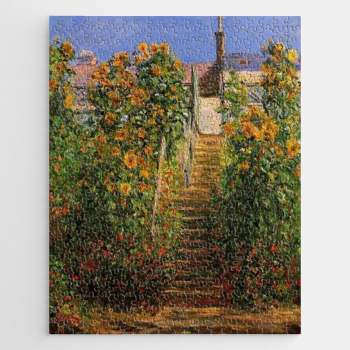 Claude Monet -The staircase, flowers Jigsaw Puzzle