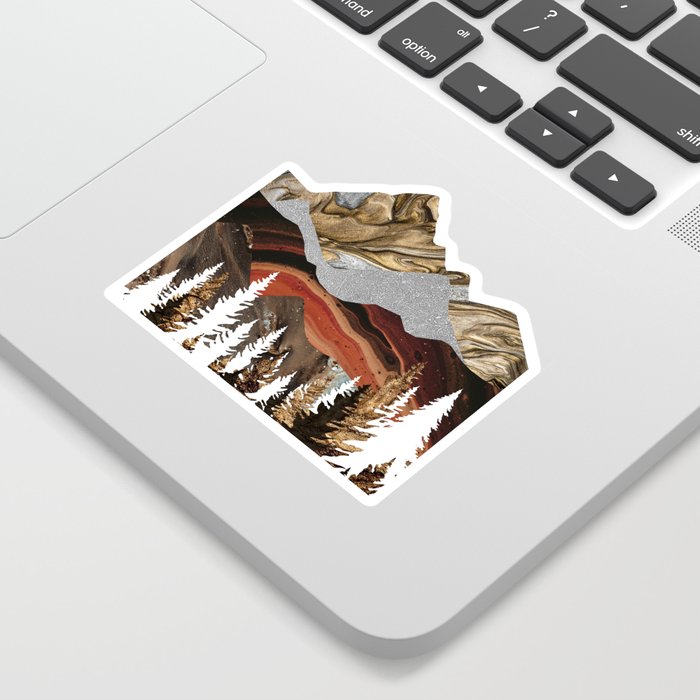 The golden mountains Sticker