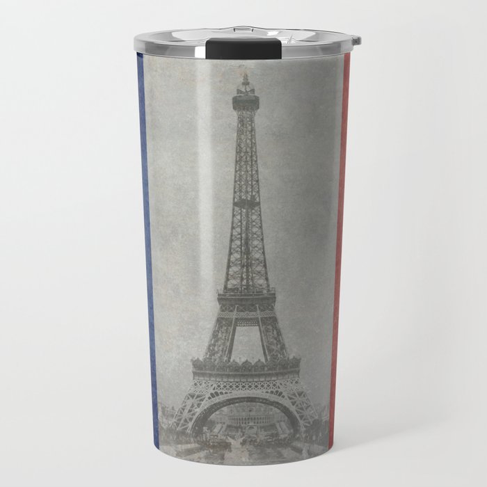 Eiffel tower with French flag Travel Mug