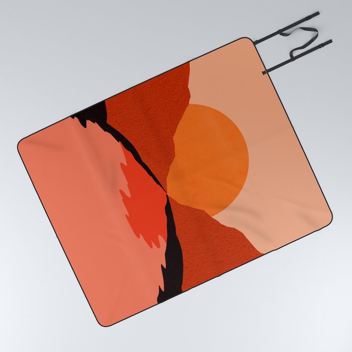 Abstraction_Sunset_Mountains_001 Picnic Blanket
